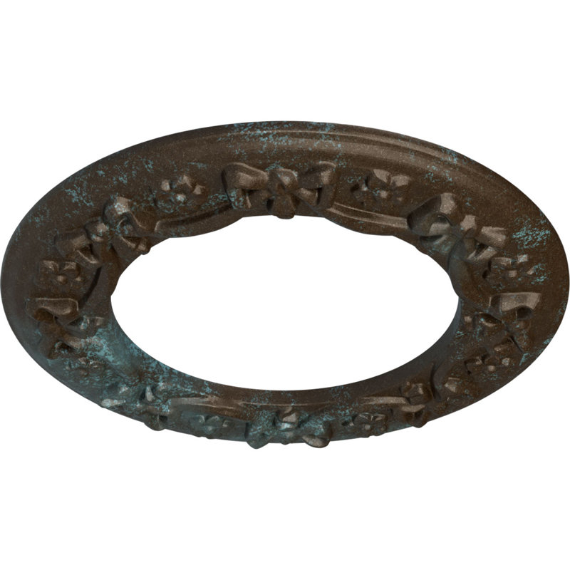 Ruban Endurathane avec médaillon de plafond arc, diamètre extérieur de 12 1/4 po x P 7 1/2 po x P 7/8 po (convient aux auvents jusqu'à 7 1/2 po), finition bronze patiné peint à la main