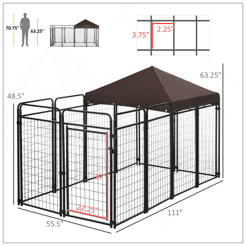 Niche pour chien spacieuse avec toit ombragé pour chiens de grande et moyenne taille, durable et sécuritaire
