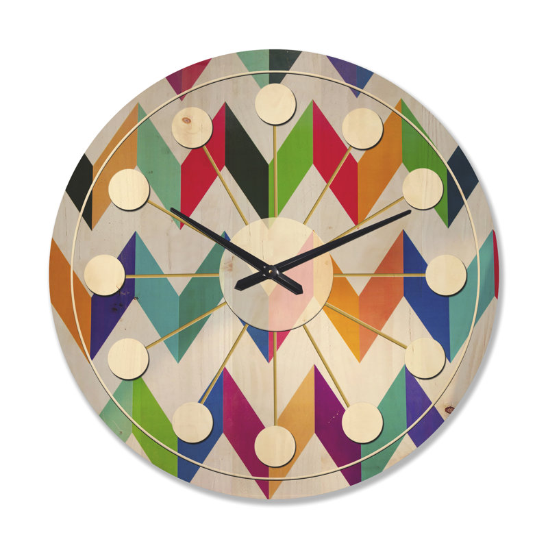 Horloge murale géométrique Retro Design III, Grand