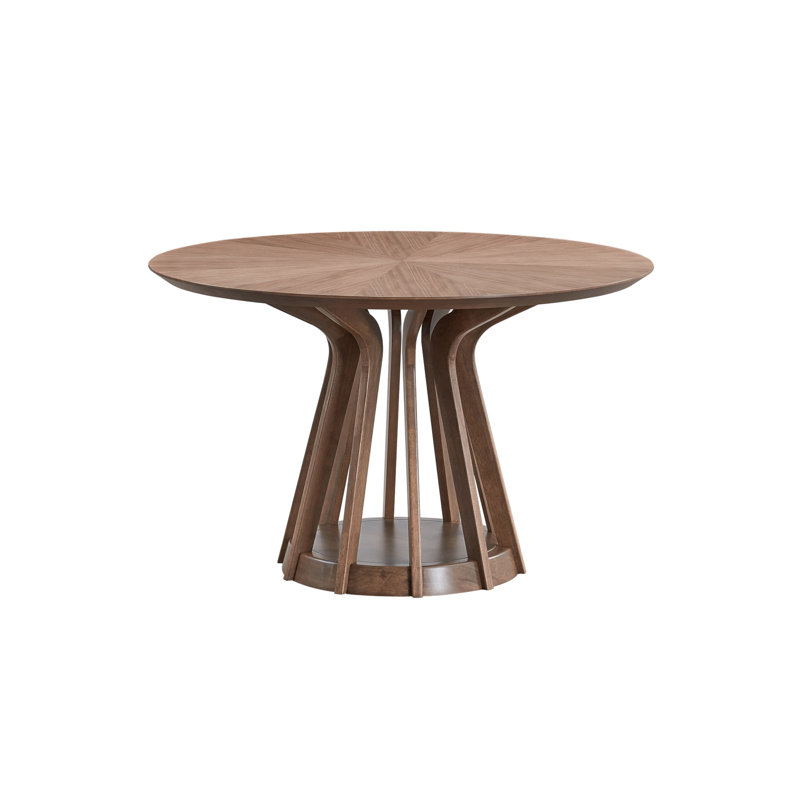 Seda Walnut Finish Round Dining Table