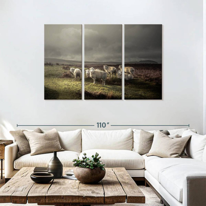 Brampt Storm Grazing Sheep, 48" H x 74" W