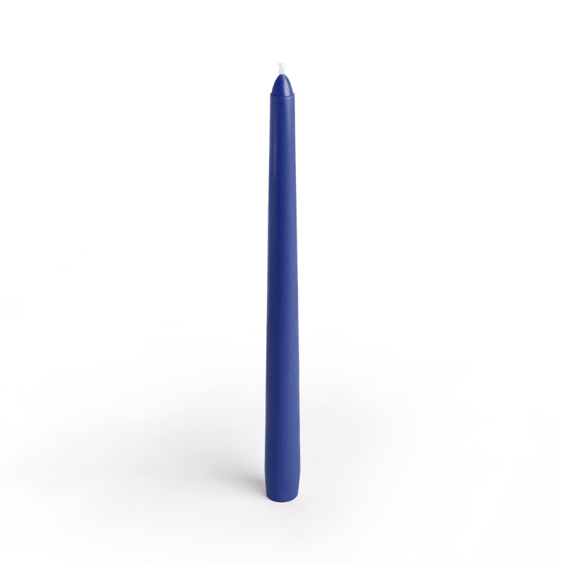 Ensemble de 12 chandelles fuselées non parfumées Estela, Bleu