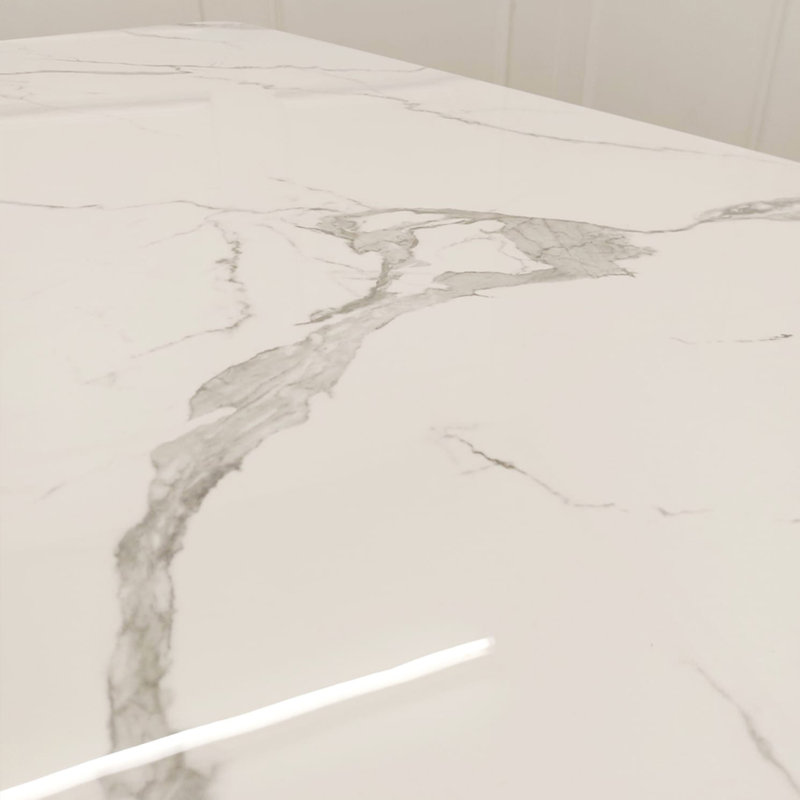 Stone Top Metal Base Dining Table