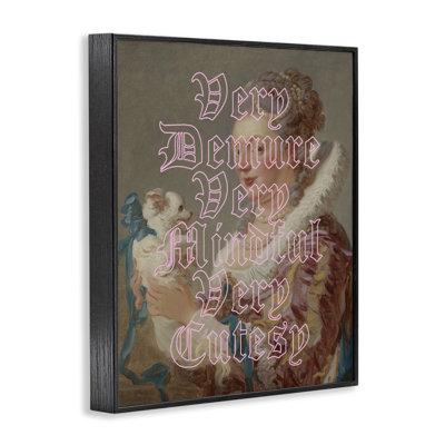 Trendy Demure & Mindful Classic Framed Giclee, design by Lil' Rue