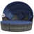 Coussin bleu foncé / structure grise est en rupture de stock