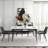 6 Seat Modern Stone Dining Table Set With Faux Leather Side Chairs, 7-piece Dining Set-111464707-111464709