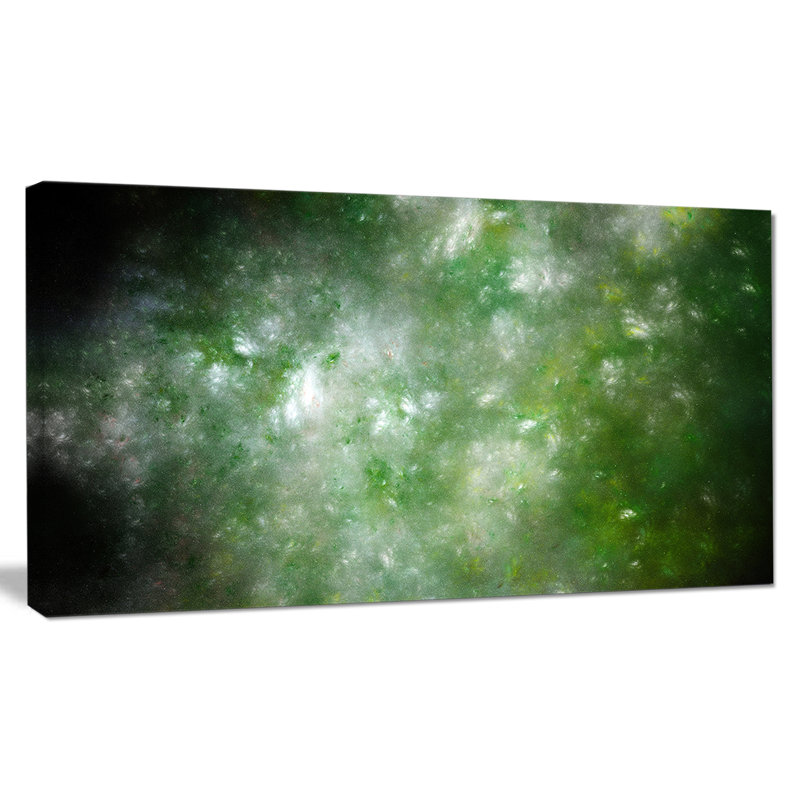 « blur green starry fractal sky », impression sur toile tendue, H 16 po x l 32 po x P 1 po