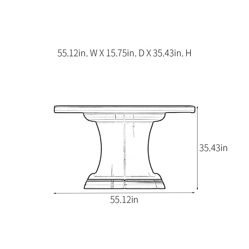 Console moderne minimaliste, H 35,43 po x l 55,12 po x P 15,75 po, Bleu
