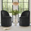 Petit fauteuil pivotant demi-tonneau en chenille avec roulettes cachées-1986257887