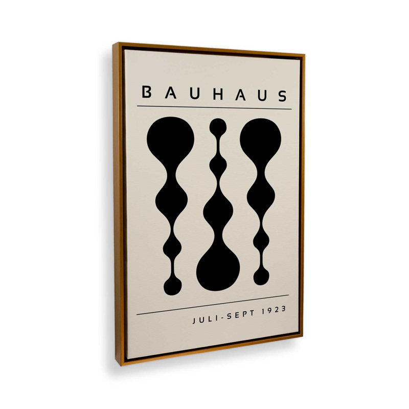 Bauhaus à géométrie liquide, H 18,75 po x l 12,75 po x P 1,75 po, Cadre flottant or poli