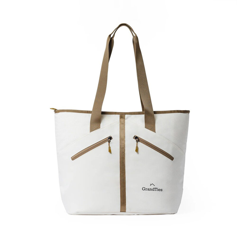 Arlmont & Co. 30 Can Insulated Cooler Tote Bag - 20l (ivory White)