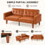 Canapé-lit futon convertible en similicuir de 173 cm (68,1 po) avec dossier inclinable en 3 positions-653155021