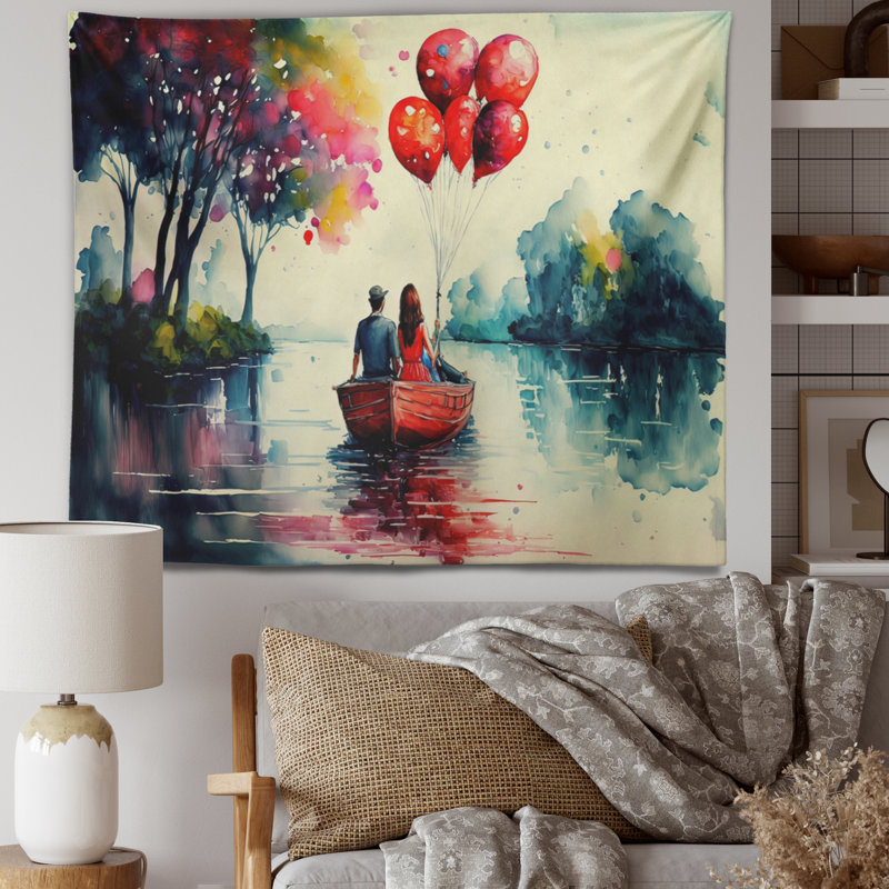 Tapisserie en polyester avec punaises, H 50 po x l 60 po