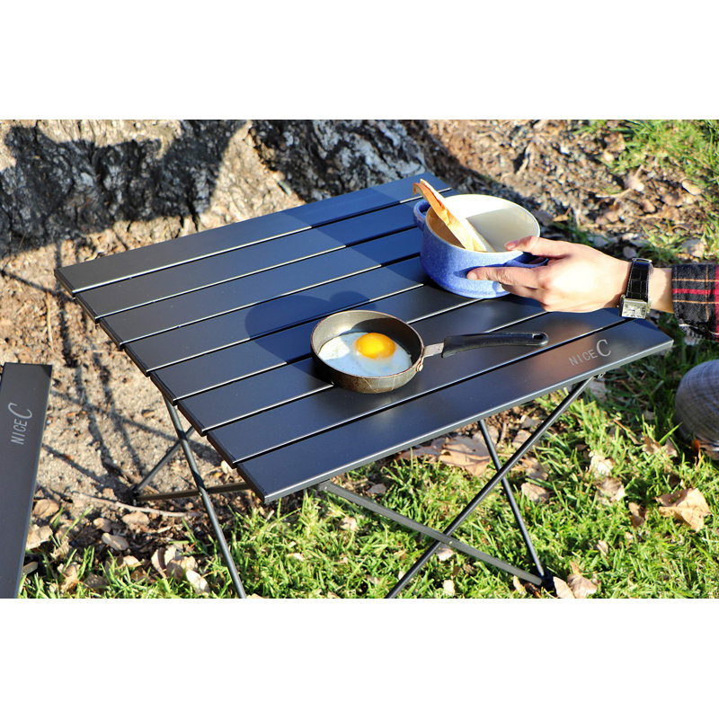 Jevyn Square Metal Folding Outdoor Camping Table , in. W in. D, 15.7" H x 27" W x 18.1" L
