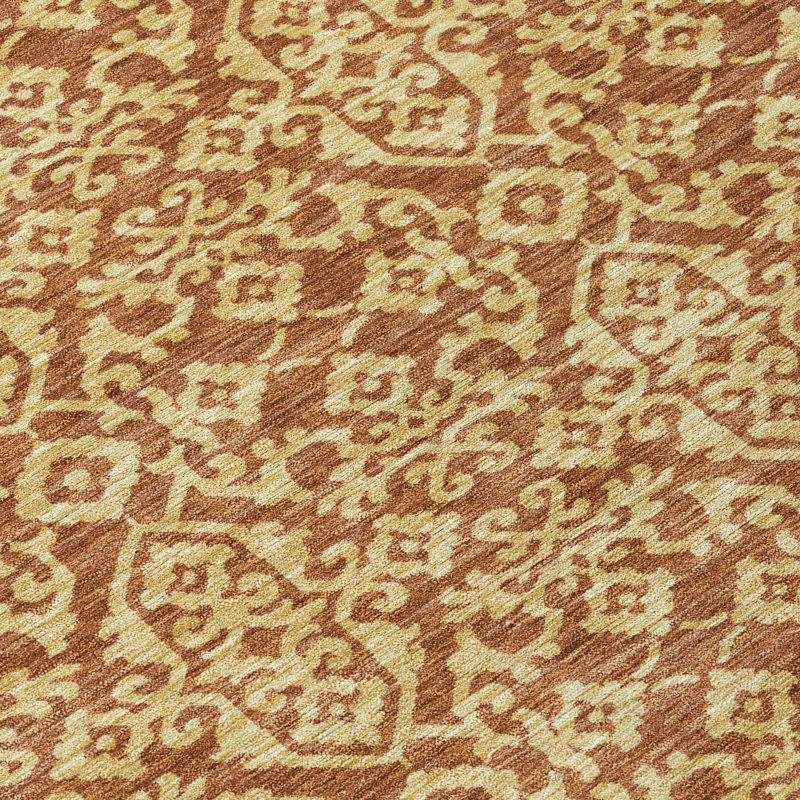 Machine Washable Indoor/Outdoor Chantille ACN2712 Casual Rug, Paprika, 1 pi 8 po x 2 pi 6 po