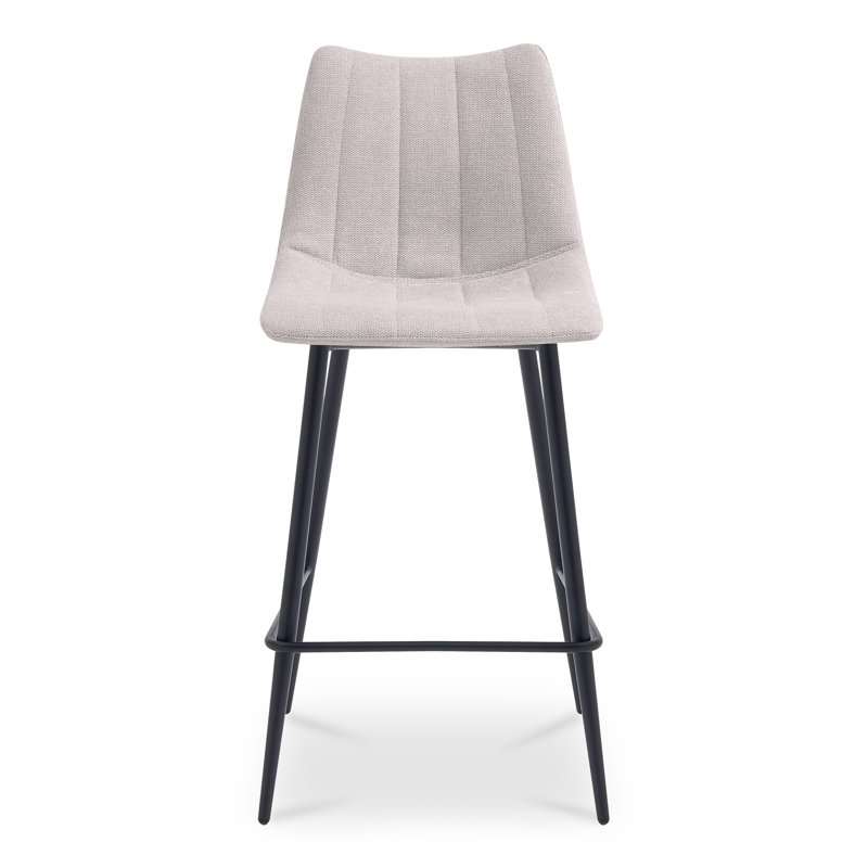 Finnigan Counter & Bar Stool, Counter Stool (26" Seat Height), Ivory/Faux Leather