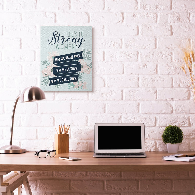 Inspirational Flower Word Design Wrapped Canvas Wall Art