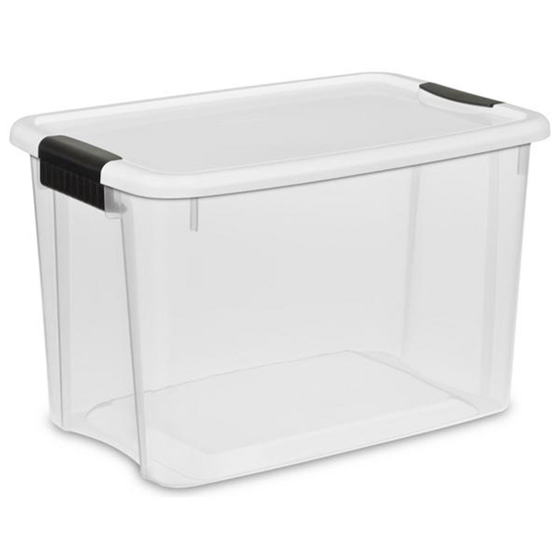 Clear Plastic Stackable Storage Bins with Latching Lids, 12-Pack