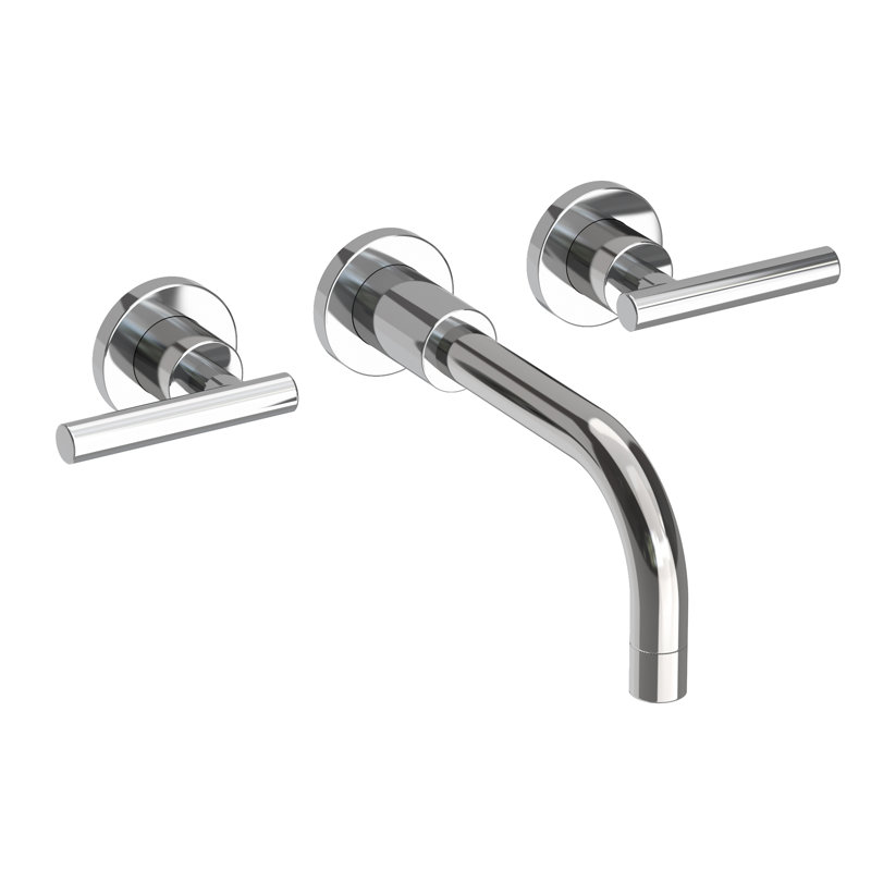East Linear Wall Mount Bathroom Faucet, Polished Chrome