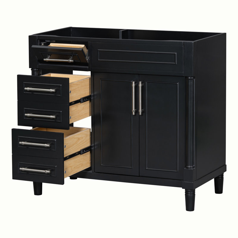 Freestanding Bathroom Storage Cabinet with 2 Drawers and a Tip-out Drawer