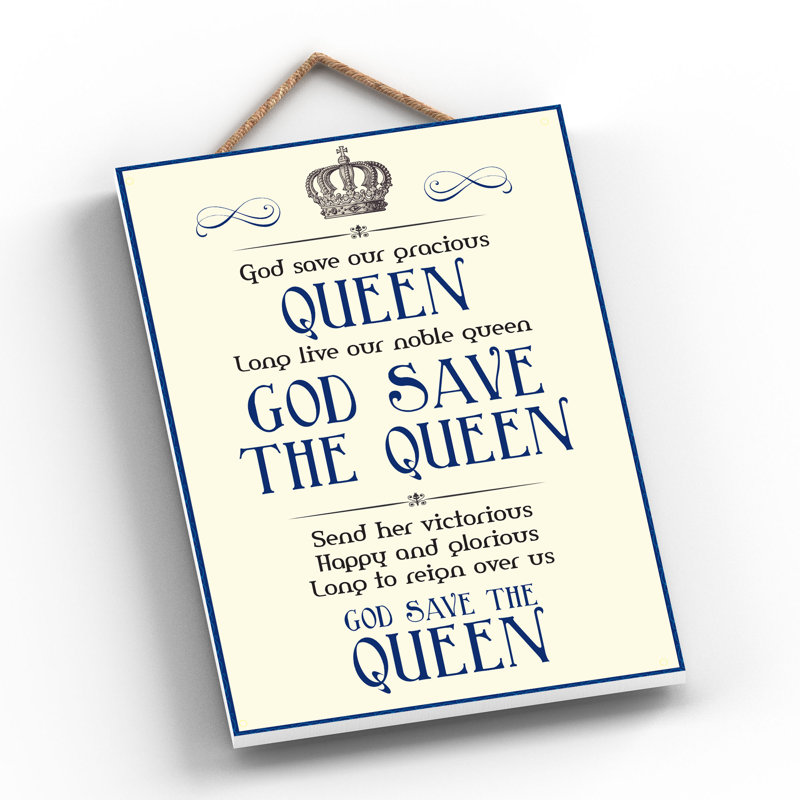 God Save the Queen 1 Piece Wall Art on MDF