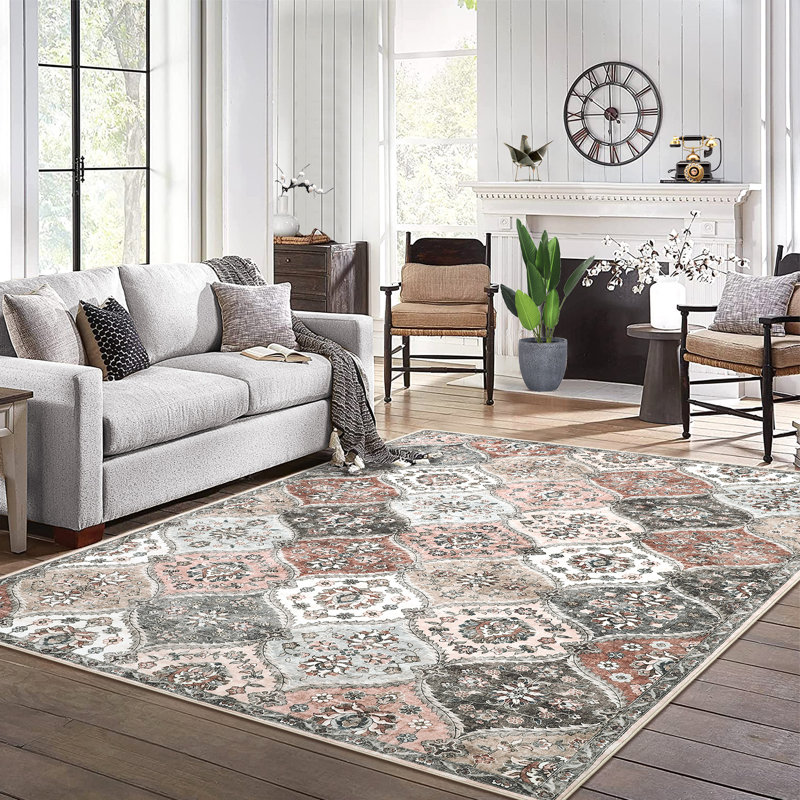 Shamequa Washable Moroccan Indoor Rug, Rectangle 9' x 12'