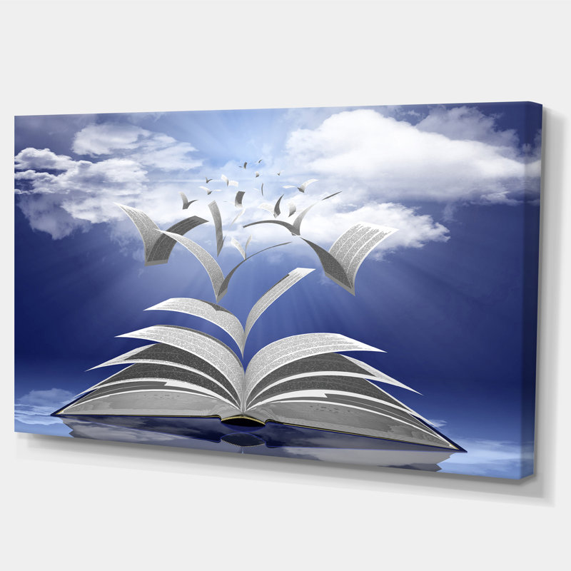 Livre pages Skyward - impression sur bois, H 16 po x l 32 po x P 1 po, Toile tendue