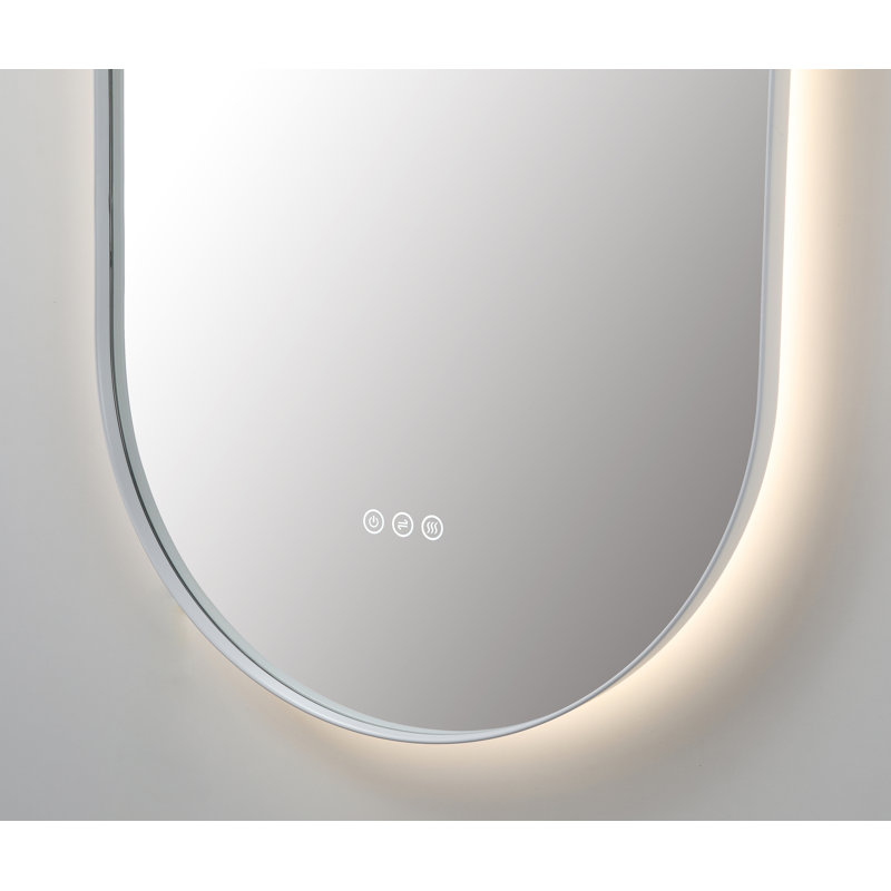 Shell LED Mirror, White, Oval, 35.43" x 21.65"