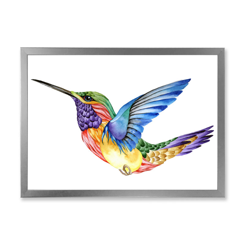Humming Bird - Cadre photo, impression sur toile, H 16 po x l 32 po x P 1 po, Cadre photo argenté