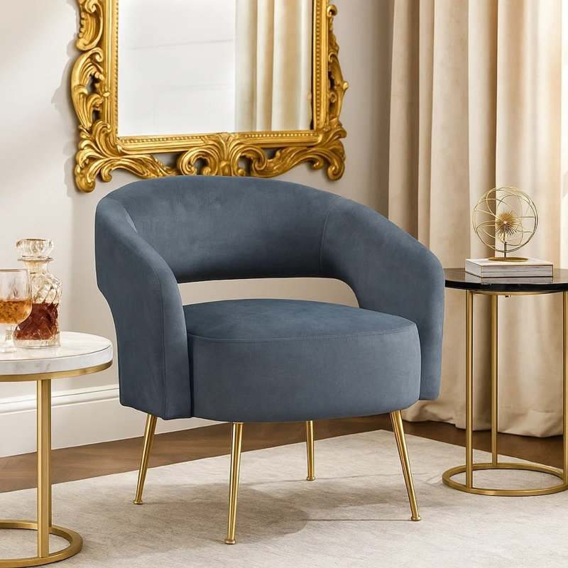 Fauteuil d'appoint 27,5 po Candide Modern Glam, Gris foncé