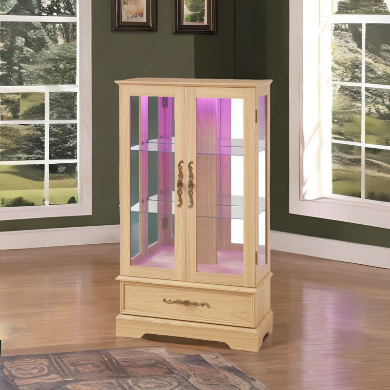Lighted Glass Curio Display Cabinet