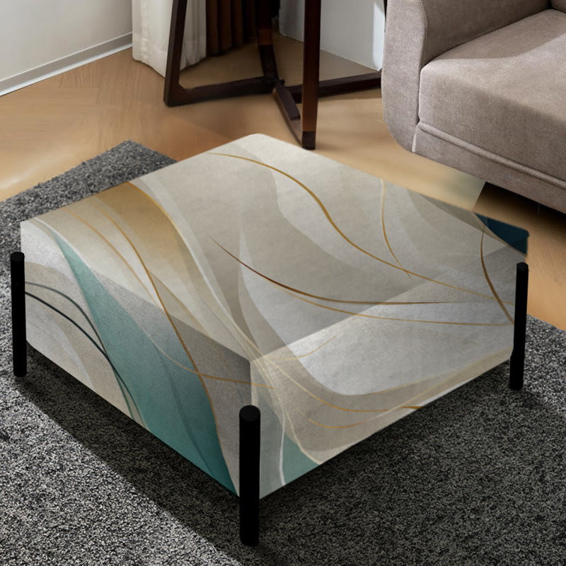Subdued Elegance I - Grand repose-pieds carré abstrait