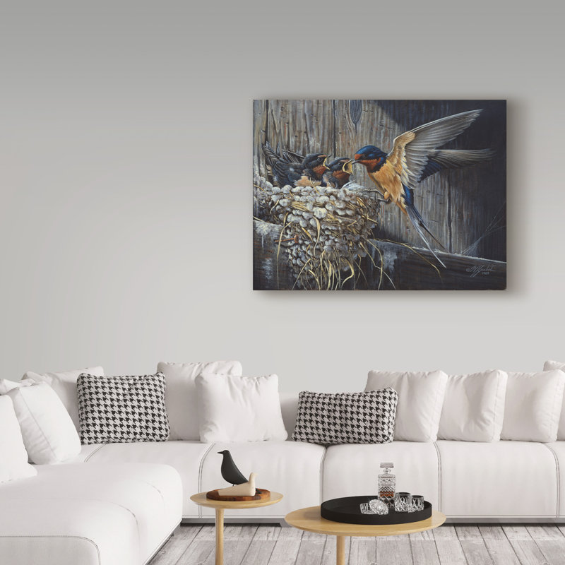 Berrien «Country Barn Swallows», reproduction d'impression sur toile tendue, H 14 po x l 19 po x P 2 po