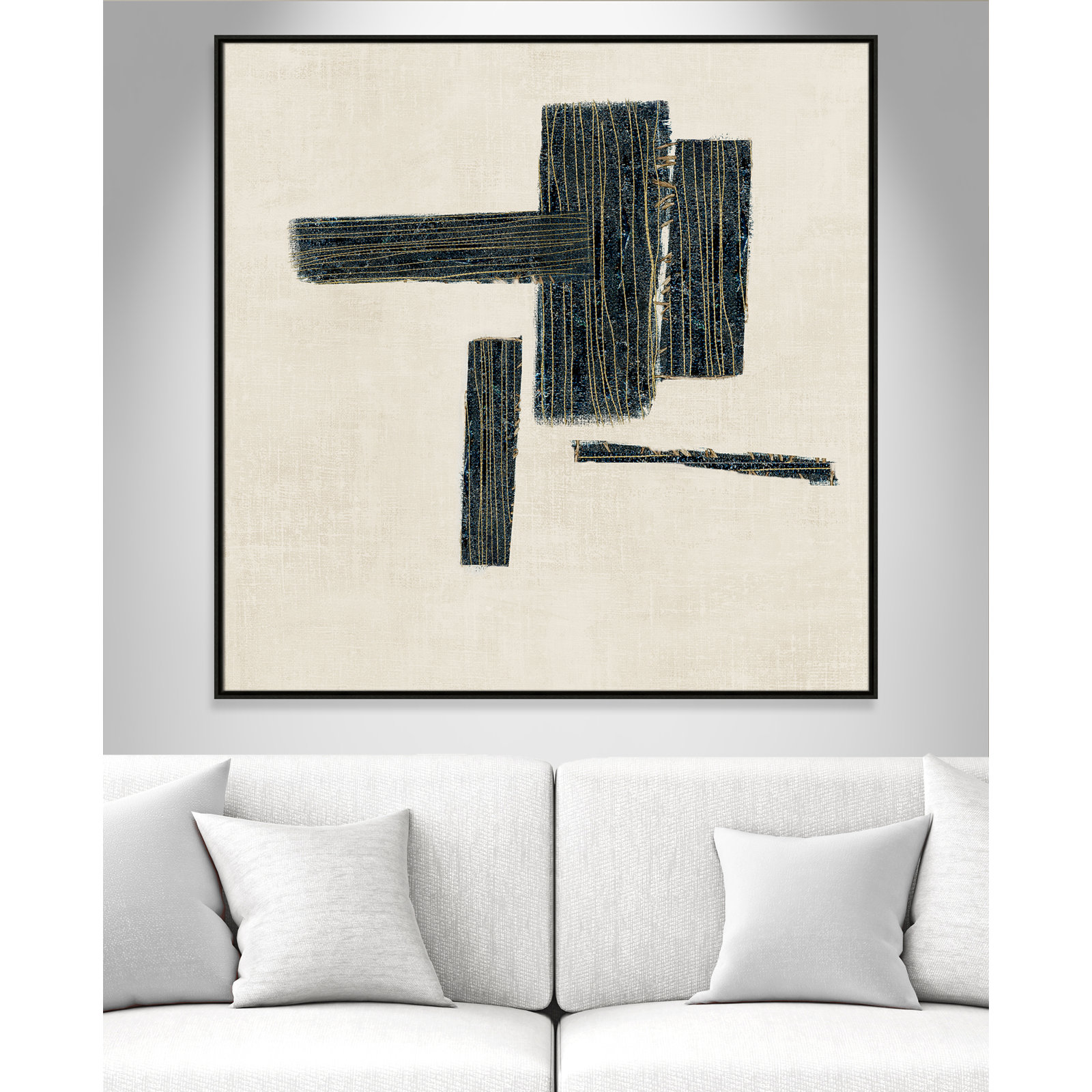 Stiched II Print by , Espresso, 46.5" H x 46.5" W