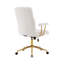 Chaise de bureau texturée en tissu blanc et doré Boucle, chaise de bureau moderne à hauteur ajustable avec accoudoirs rembourrés-338972926