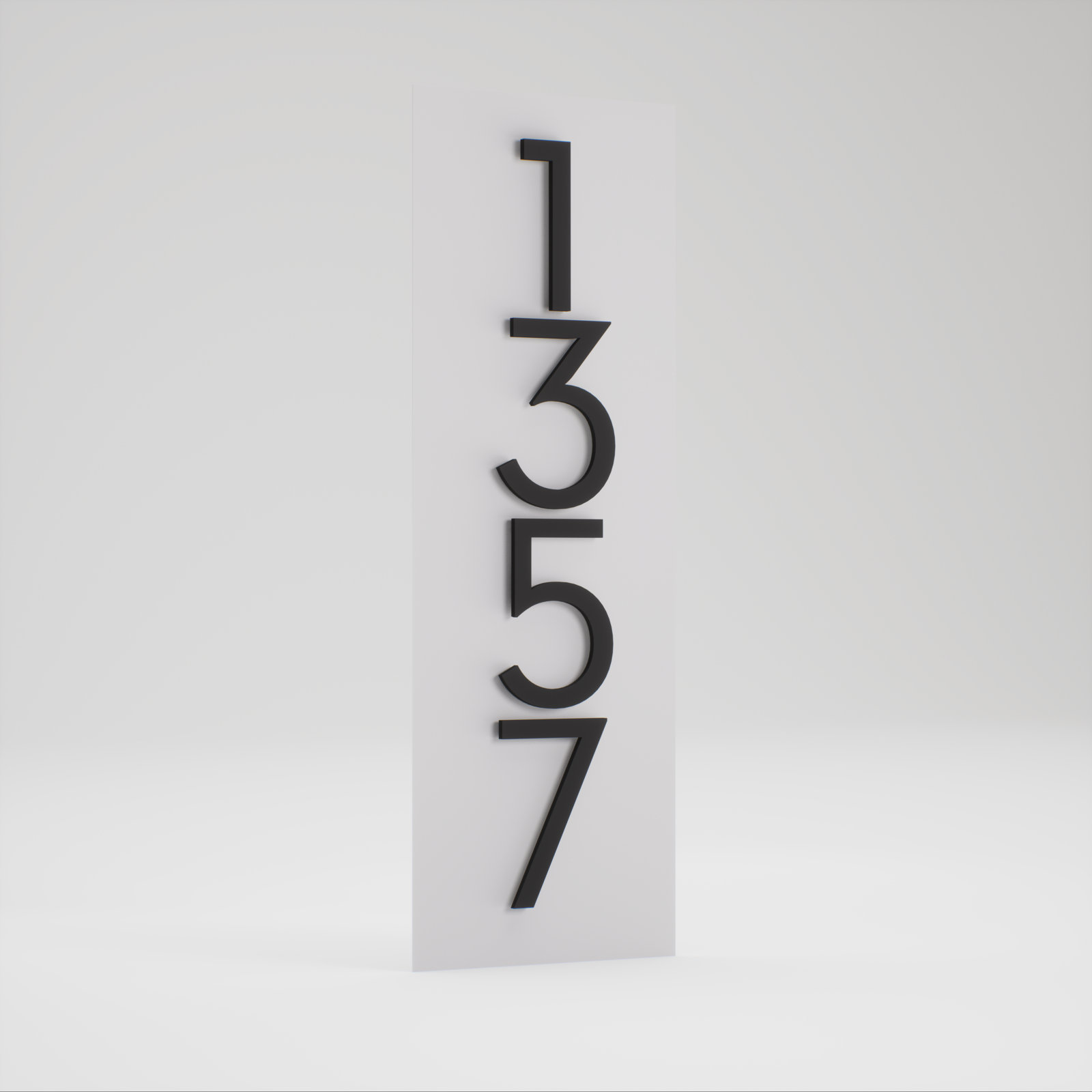 Wall Address Plaque, Black, Yes, White