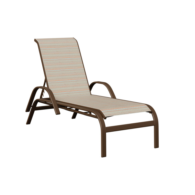 Chaise longue berçante en aluminium Mesquite de Berlin Gardens avec tissu en toile opale opaque, Filon de bois mesquite, Kaki