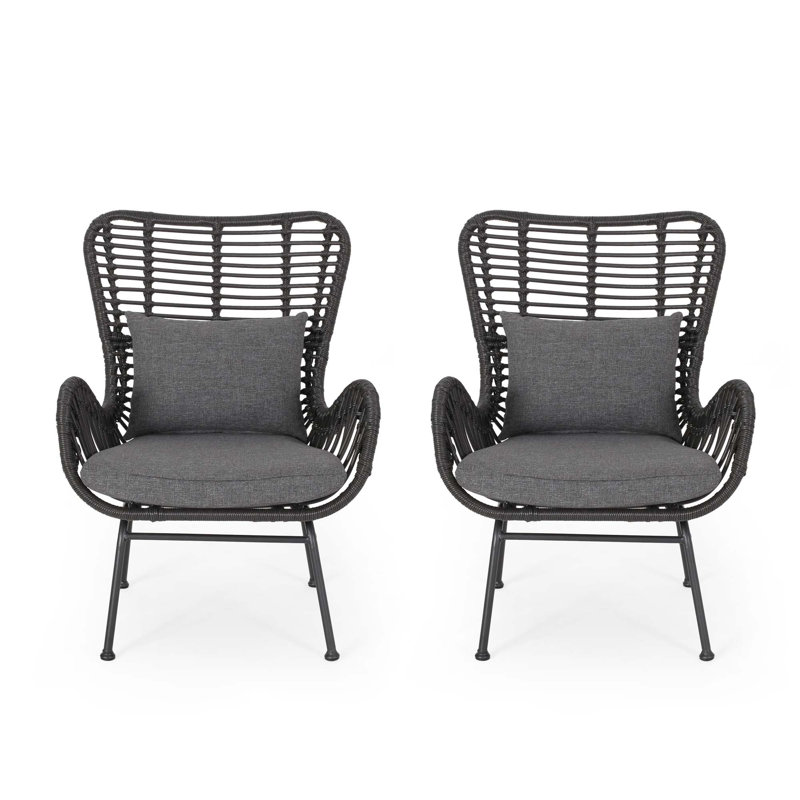 Stylish Living Room Addition, Basic Accent Chair, Gray Cushion/Black Frame
