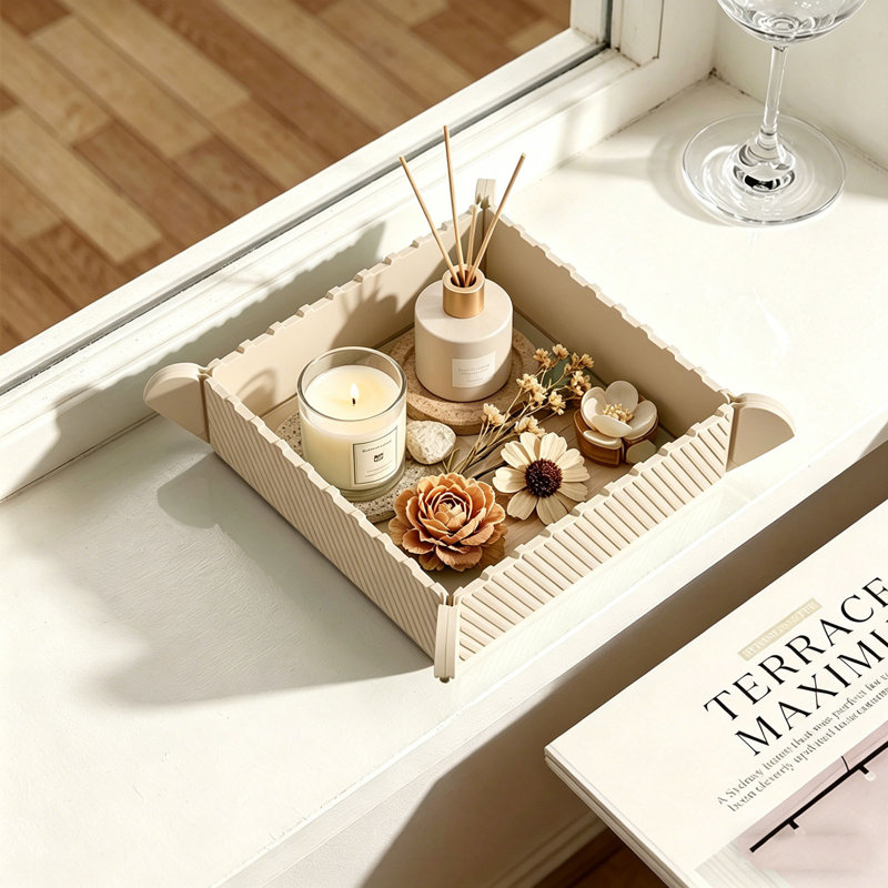 Multifonctionnel sous-table en silicone pliable, Beige
