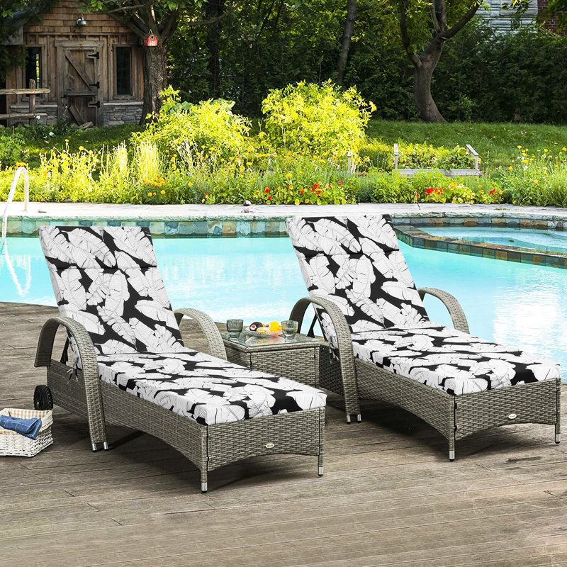 2 Pcs Lawn Chair Pad , 75" X 22.8" 2", Breathable , Dense Sponge Padding, Secure Ties, Low Maintenance, Attractive Colors Pool Cushions, Comfortable Filling, Fixed Simple Multicolor Variations