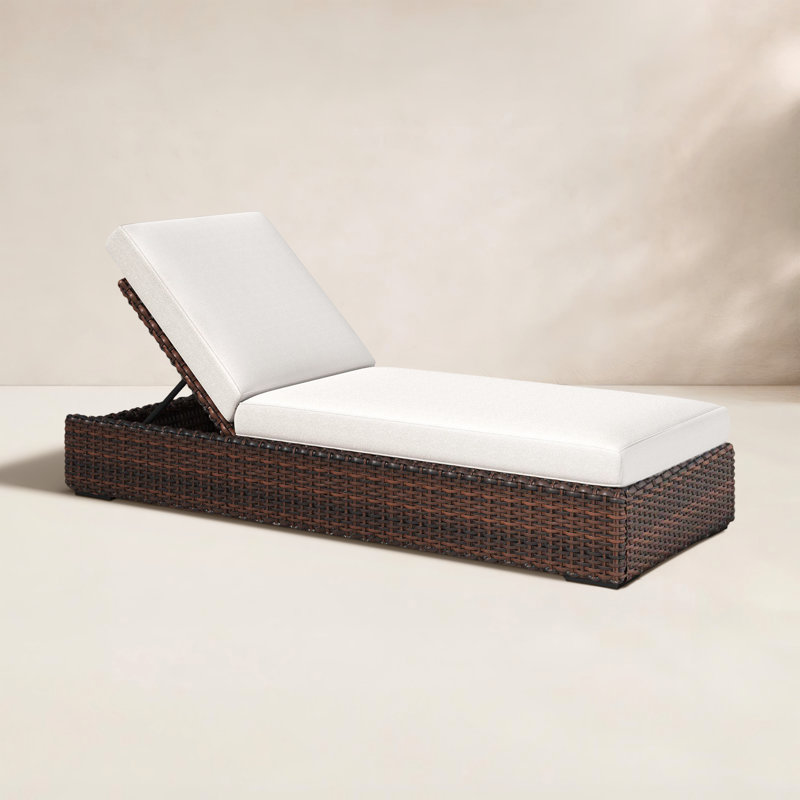 Montecito Outdoor Chaise Lounge, Canvas Flax Sunbrella® Canvas