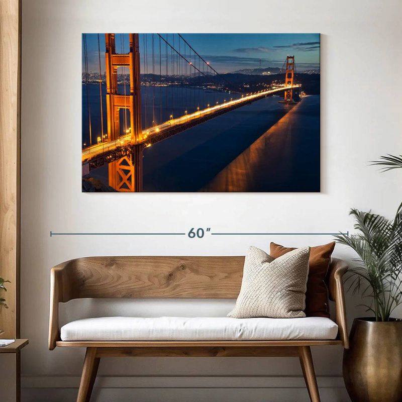 Lilie Golden Gate Bridge, San Francisco, après la tombée de la nuit, H 32 po x l 48 po