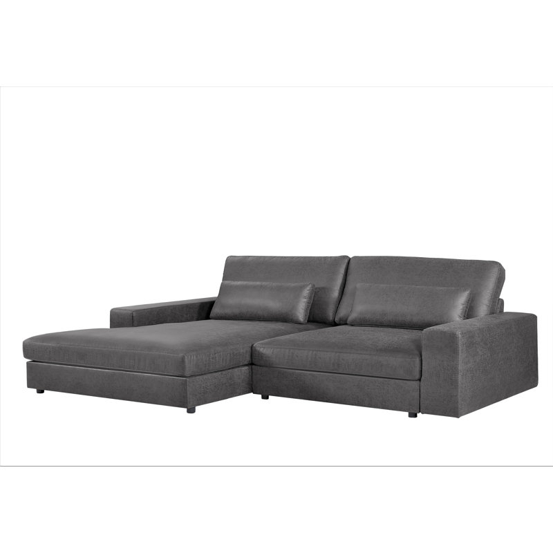 Luxe 2 - Piece Upholstered Sectional, Gray, Left Hand Facing