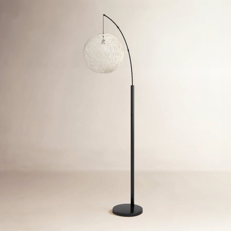 Aline 76.5'' Black Arched Floor Lamp