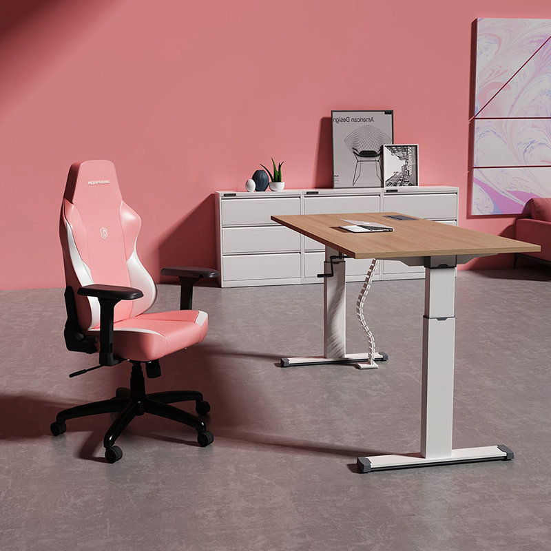 Fauteuil de jeu, Blanc / Rose