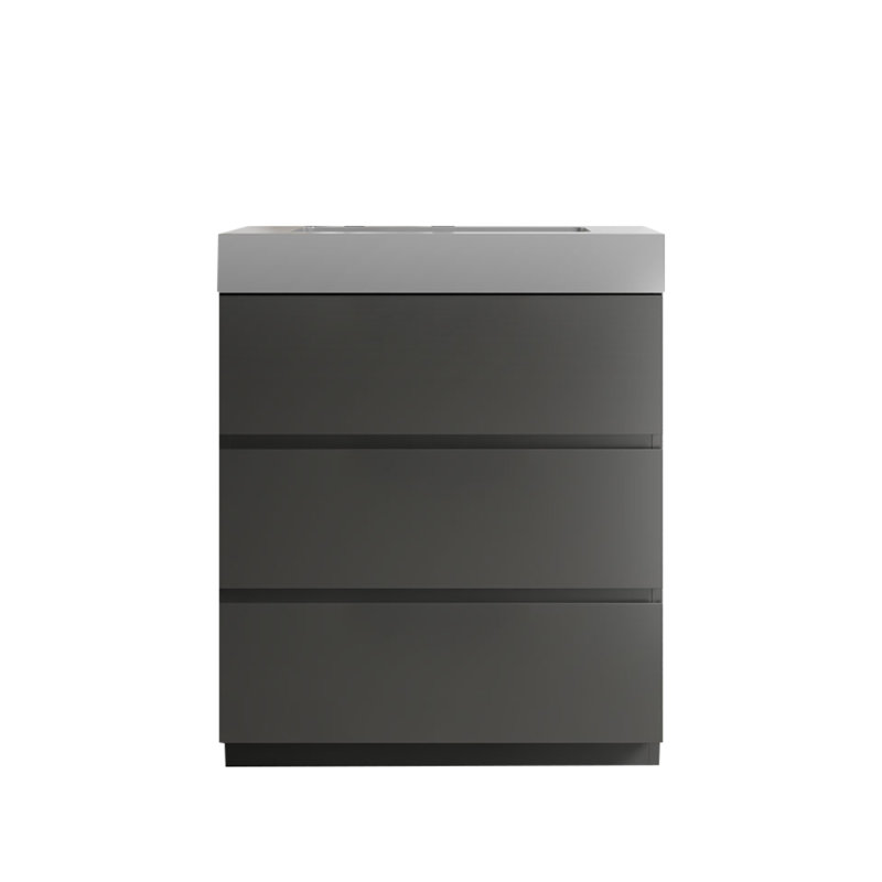 29.9'' Single Bathroom Vanity with Plastic Top