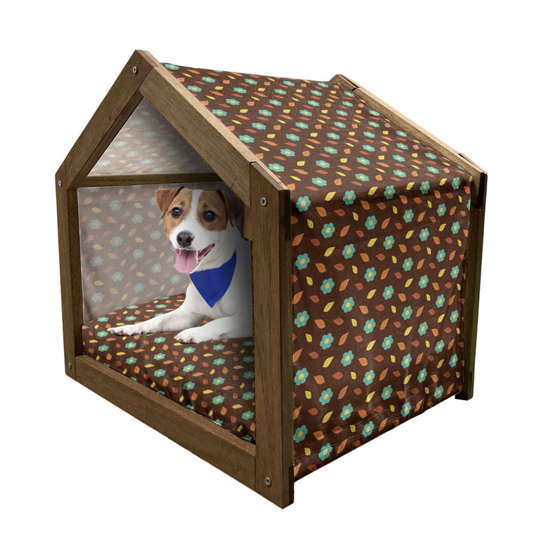 Niche pour chien en bois brun, H 22,44 po x l 23,62 po x P 17,72 po