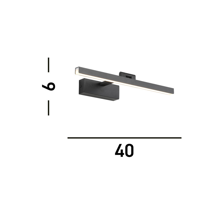 Hardwired LED Wall Mounted Picture Light, Black