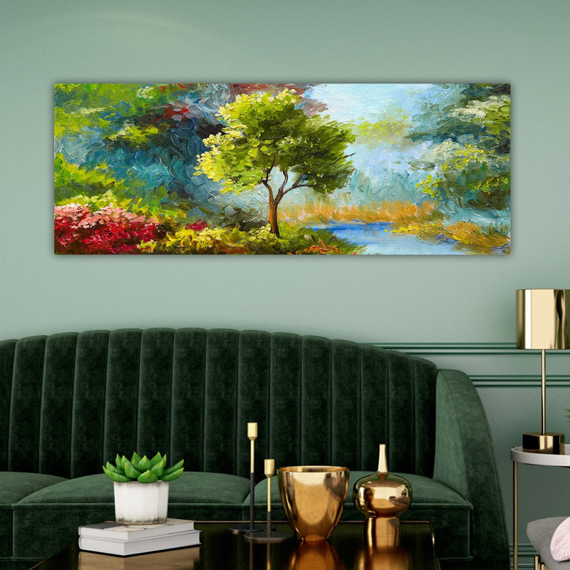 Superbe peinture sur toile décorative, 11,8 po x 31,5 po | 100% toile, encadrée avec un cadre 100% bois (épaisseur: 1,6 po) | Parfait pour la décoration intérieure, le salon et le bureau, élégant et accrocheur