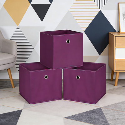 Foldable Storage Cubes With Handles - Set Of 3 Collapsible Fabric Organizer Bins, Heavy-Duty & Multipurpose For Home, Closet, Toy, And Shelf Organization